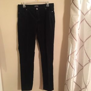 Navy Velvet Skinny-fit Pants